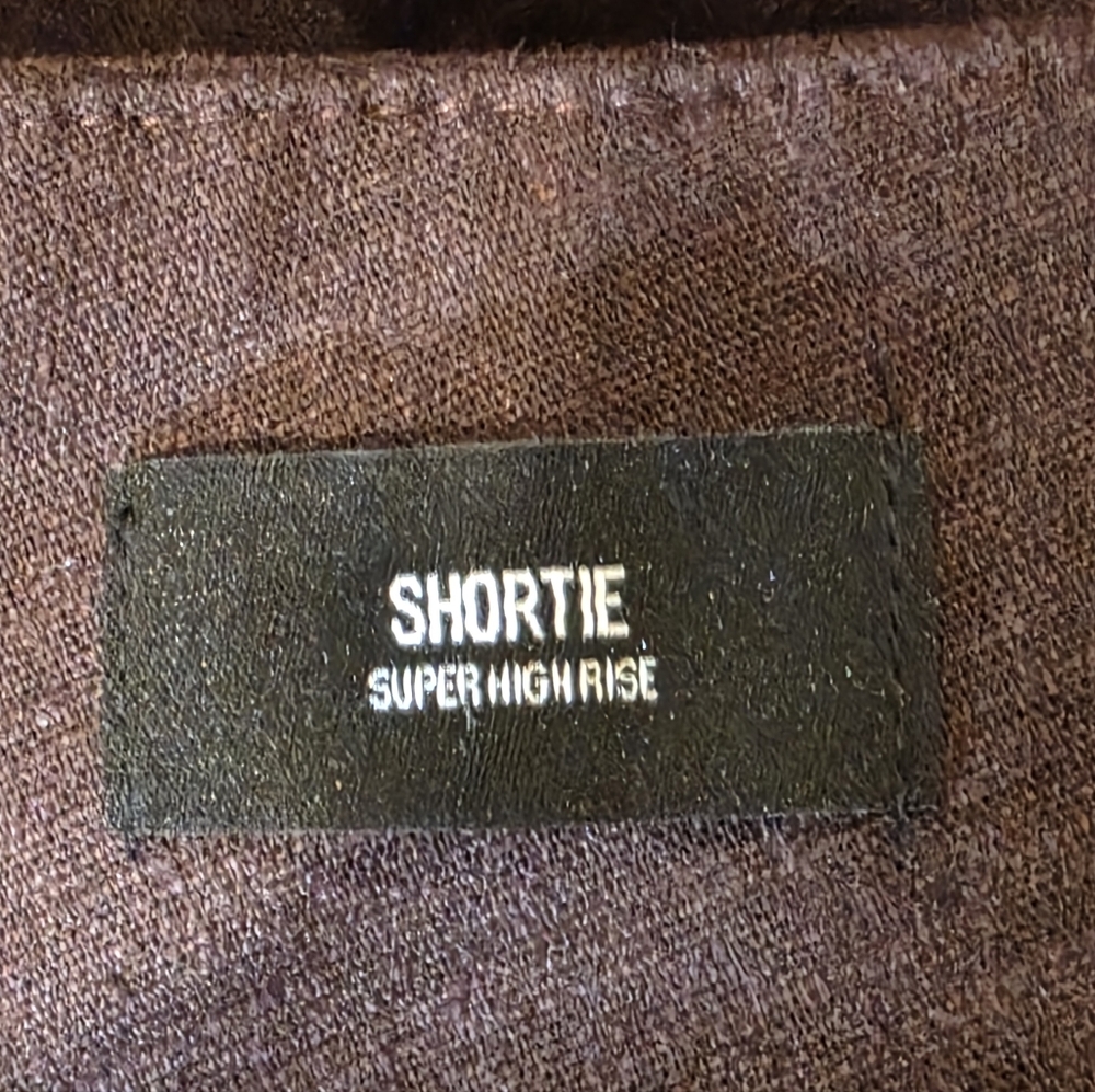 Express Brown Super High Rise Linen Blend Shorts.  Sz 12.  NWOT. - Picture 5 of 7